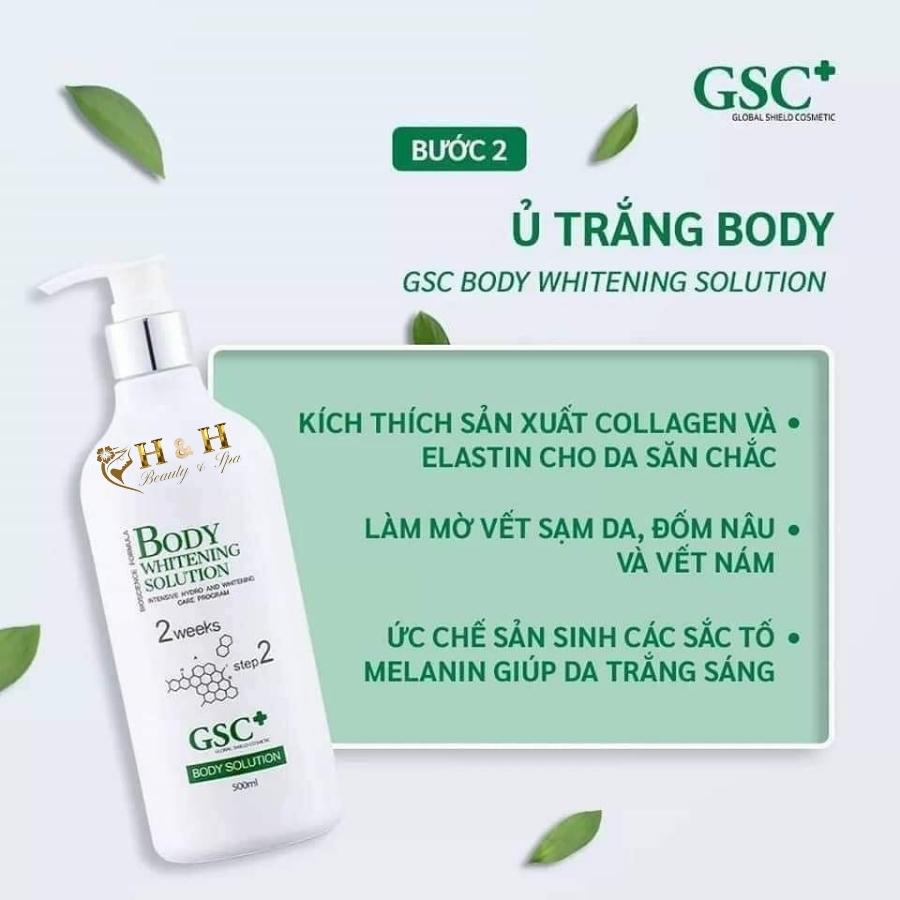 Kem Ủ Trắng Toàn Thân GSC+ Body Whitening Solution 500ml Hương dẫn dùng Kem ủ trắng toàn thân GSC+