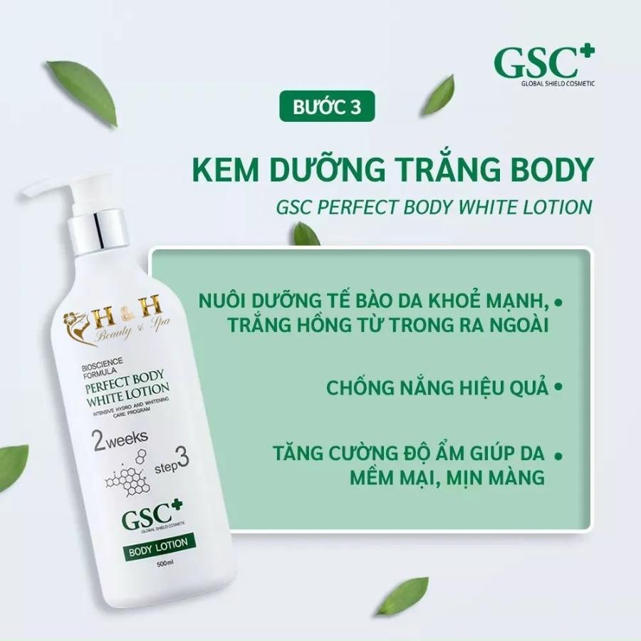 Tẩy da chết toàn thân GSC+ Perfect Body White Peeling 500ml Hướng dẫn sử dụng tẩy da chết toàn thân GSC+
